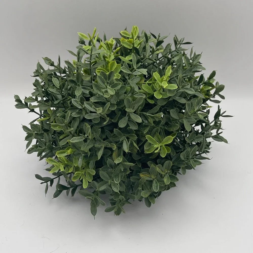 New England Boxwood Artificial Half Sphere Green Faux Topiary Plant Large 6in